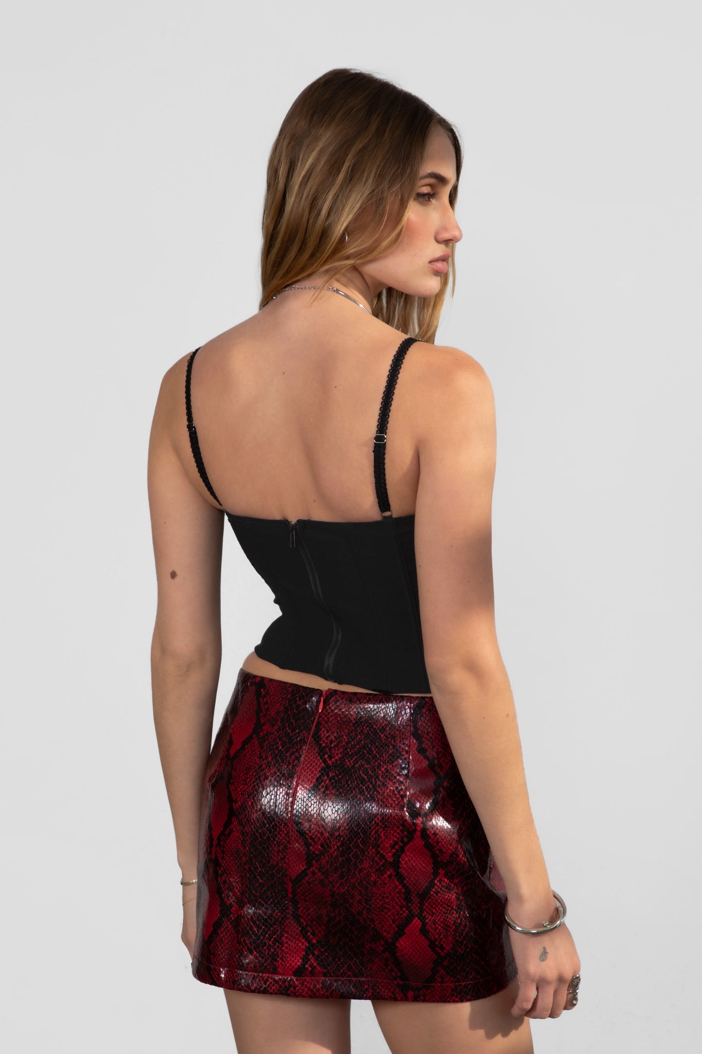 Naomi Snake Print PU Leather Mini Skirt