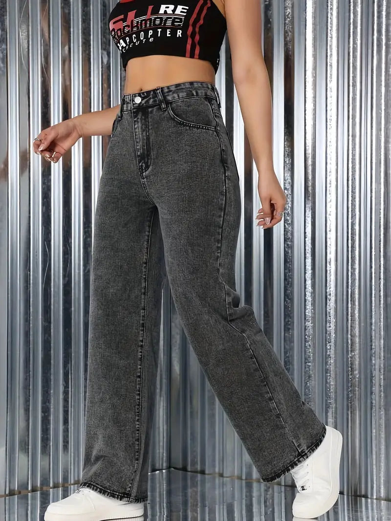 High Waisted Bow Accent Denim Pants