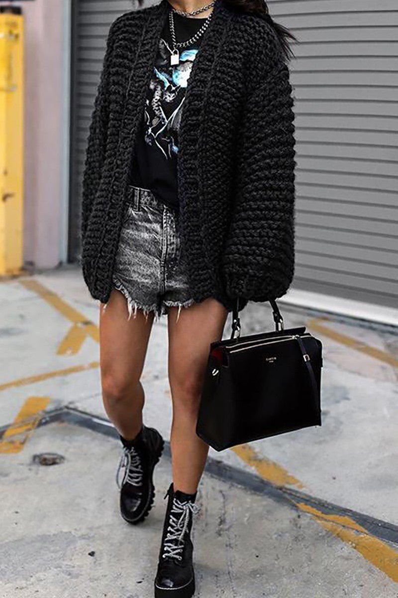 Chunky Knitted Cardigan - Docias boutique