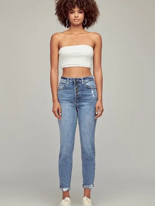 High Rise Mom Jeans - Docias boutique