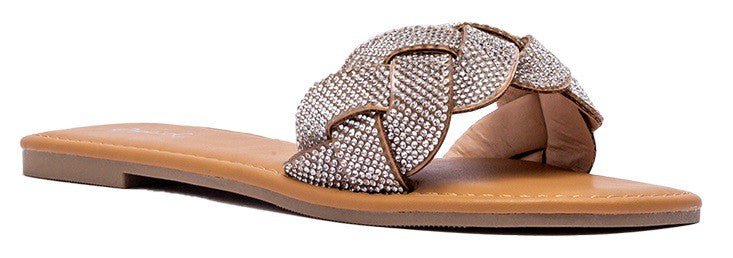 Rhinestone Slip On Sandal - Docias boutique
