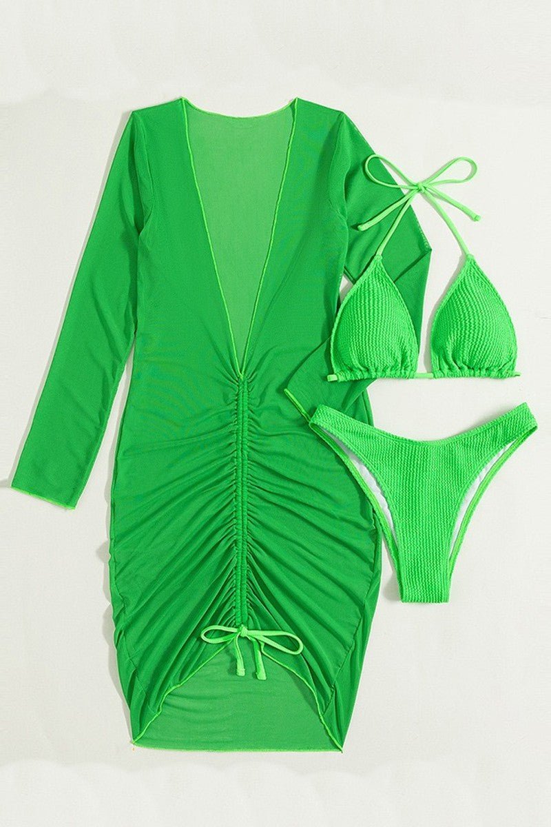 Three Piece Lime Green swimsuit - Docias boutique