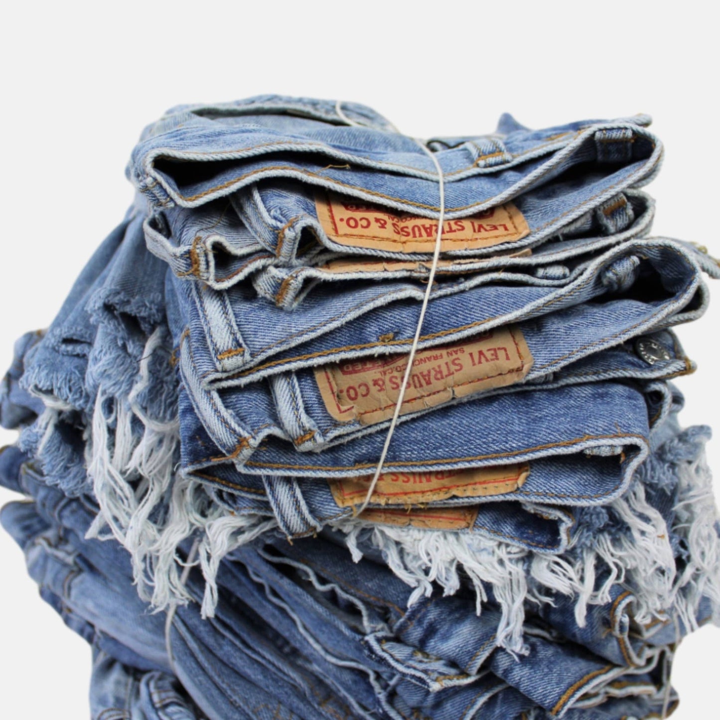 High-Rise Upcycled Denim Cutoff Shorts - Original