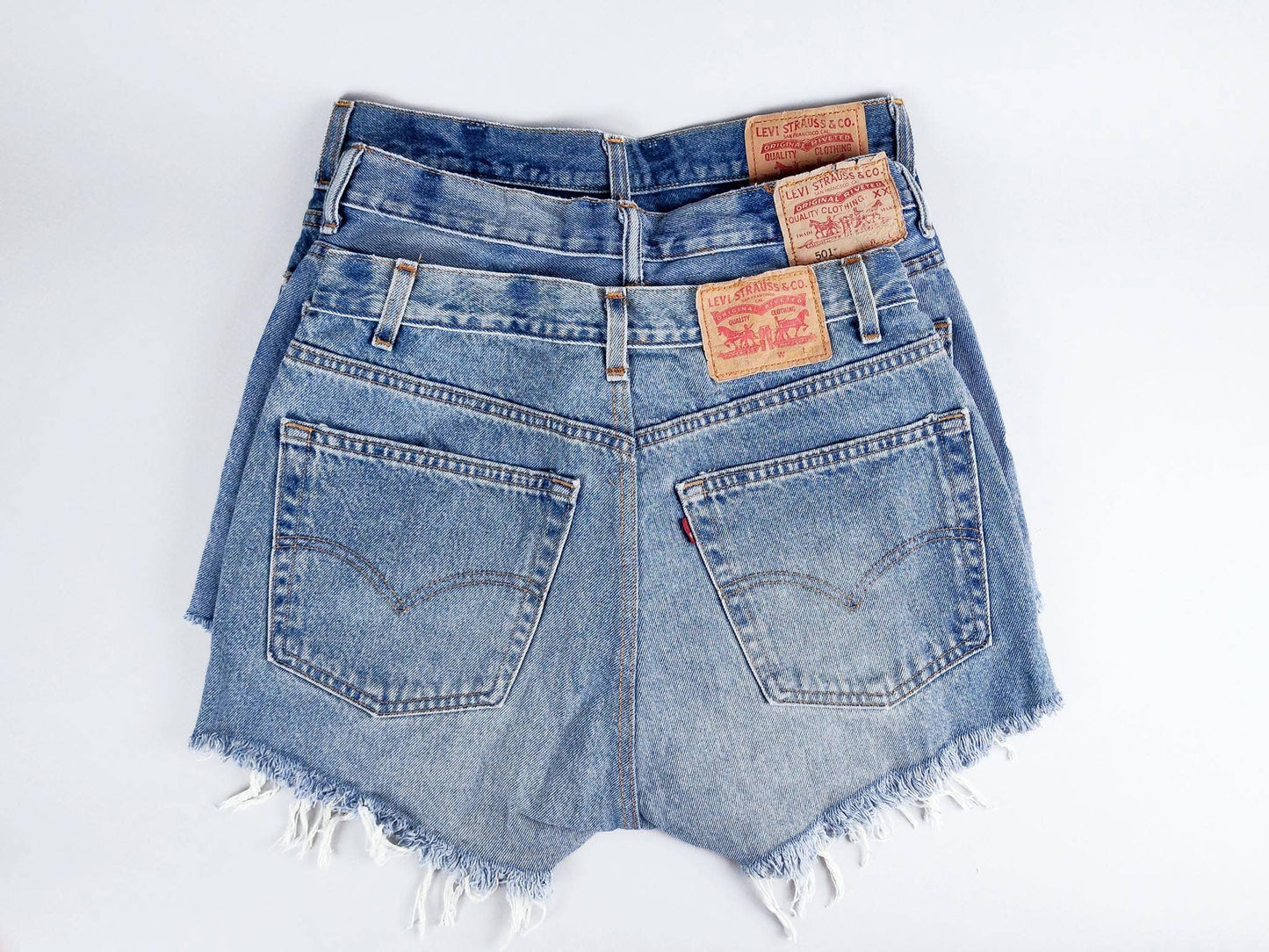 High-Rise Upcycled Denim Cutoff Shorts - Original