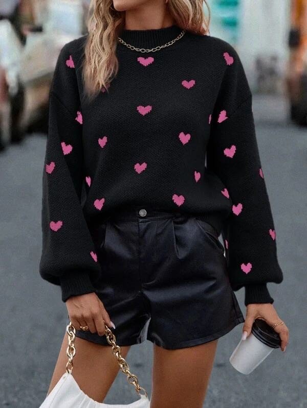 All over heart sweater - Docias boutique