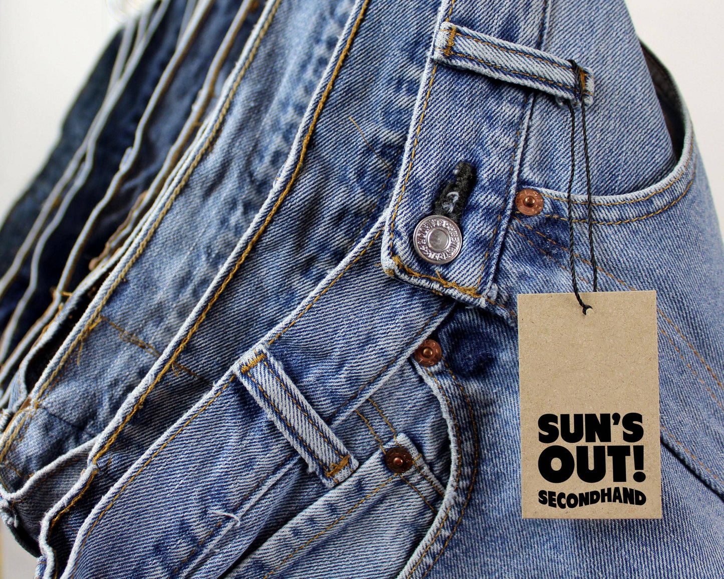 Low-Rise Upcycled Denim Cutoff Shorts - Frayed