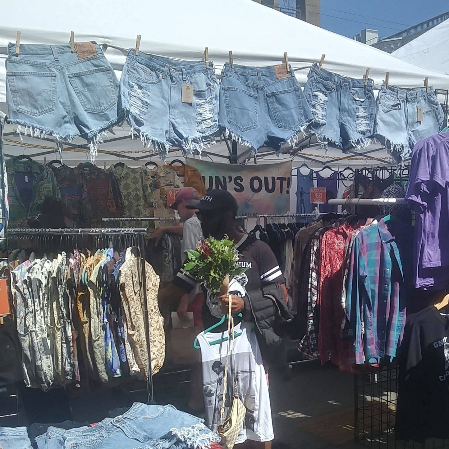 Low-Rise Upcycled Denim Cutoff Shorts - Frayed